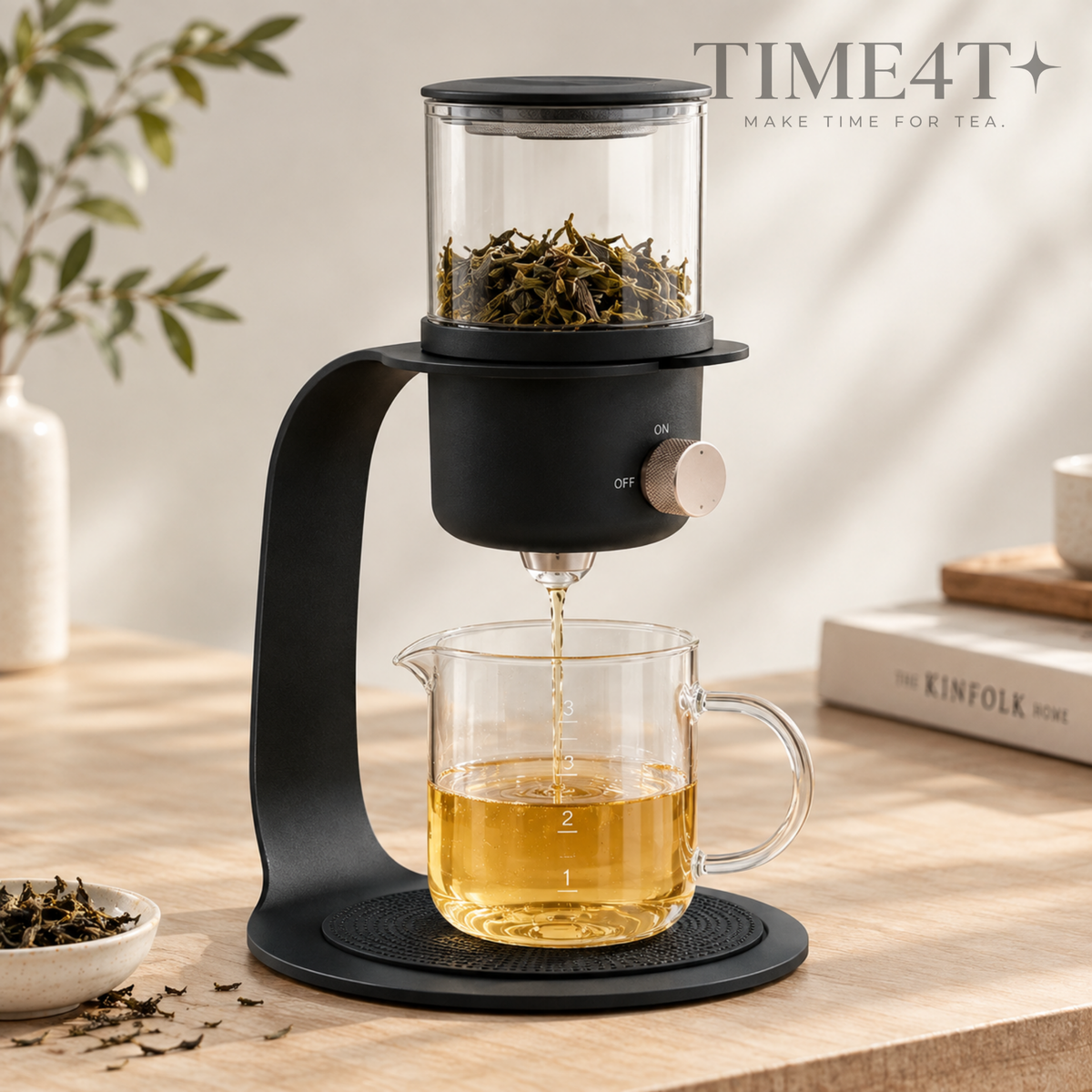TIME4T Semi-Automatic Glass Tea Brewer