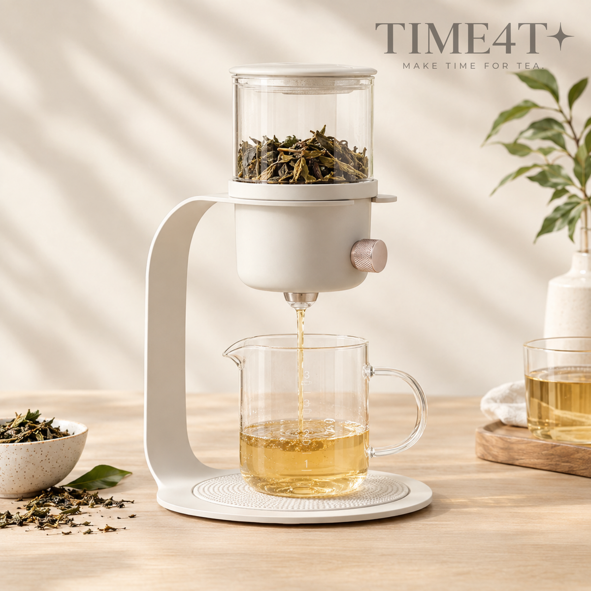 TIME4T Semi-Automatic Glass Tea Brewer